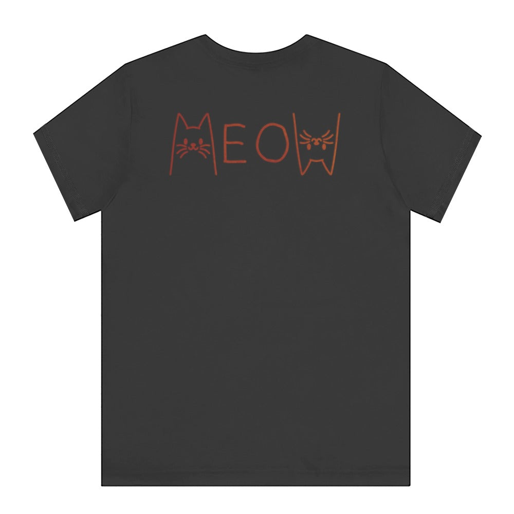 MEOW Graphic Back Design Casual Unisex T-Shirt product type