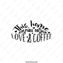 Love and Coffee Pillow, This Home Runs On, Decorative Pillow, Home Decor, Throw Pillow, Coffee Lover Gift, Quote Pillow - Tawshia