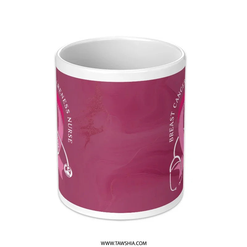 Pink Breast Cancer Awareness Nurse Mug product type