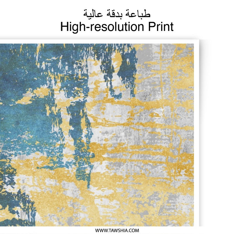 Abstract Art Photographic Print, Blue and Gold Wall Decor, Modern Home Decor, Contemporary Art Print, Unique Wall Art, Stylish Home Art - Tawshia