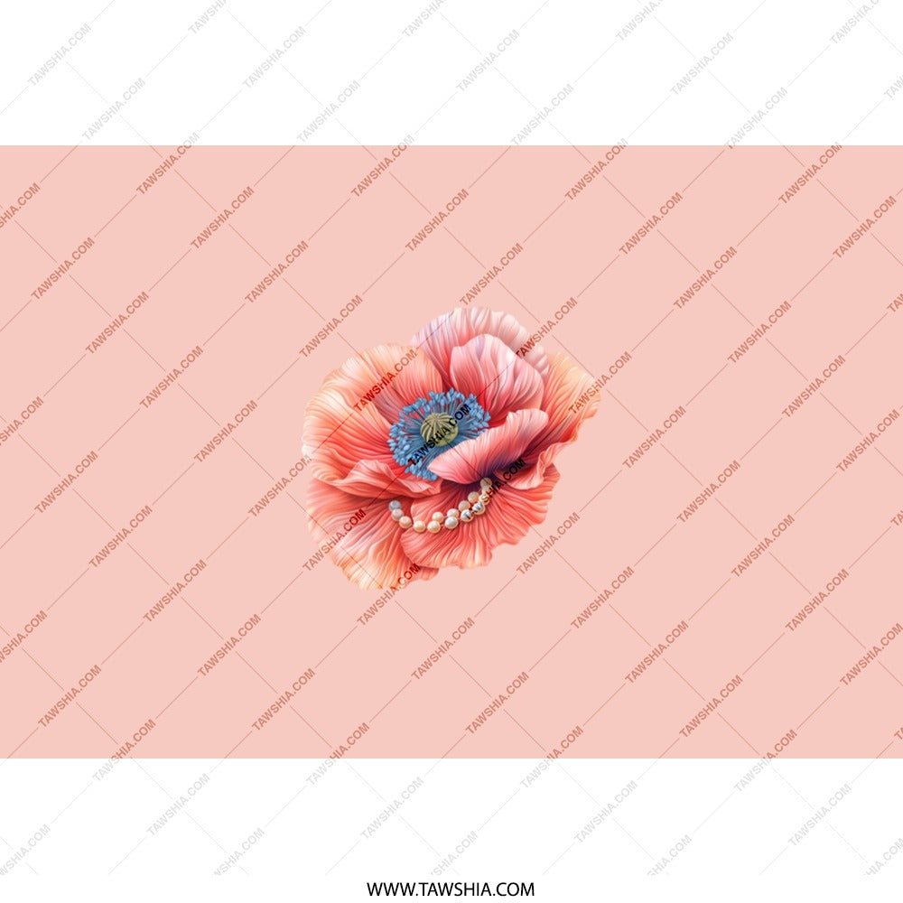 Poppy Flower Tumbler, Floral Tumbler, Pearl Tumbler, Flower Art, Botanical Gift, Trendy Tumbler, Drinkware, Gift for Her, Stylish Tumbler - Tawshia