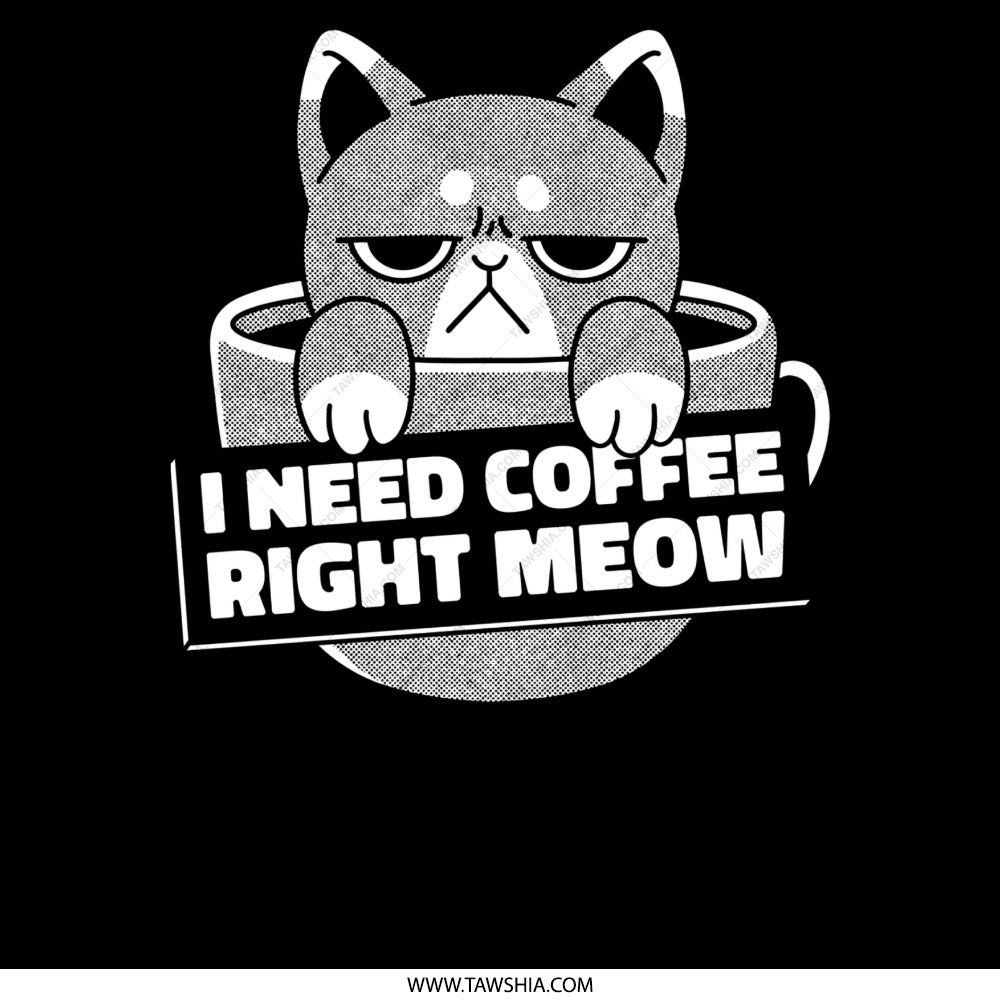 I Need Coffee Right Meow Funny Cat Mug product type