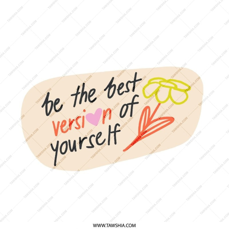 Best Version Pillow, Motivational Quote Pillow, Flower Pillow, Inspirational Gift, Home Decor Pillow, Positive Message Pillow, Trendy Pillow - Tawshia