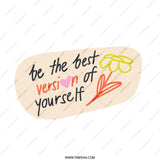 Best Version Pillow, Motivational Quote Pillow, Flower Pillow, Inspirational Gift, Home Decor Pillow, Positive Message Pillow, Trendy Pillow - Tawshia