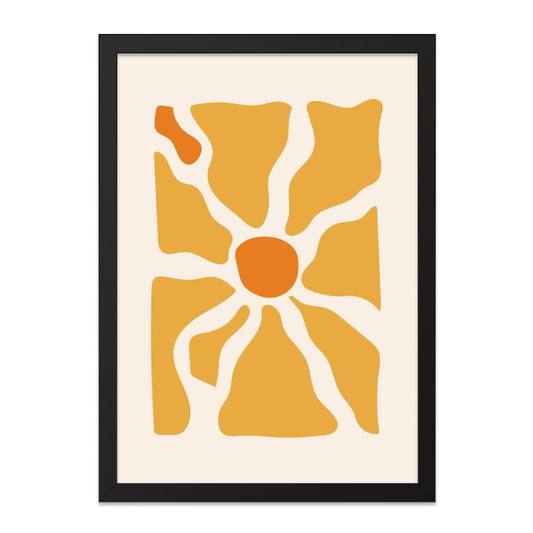 Abstract Flower Wall Art, Minimalist Print, Geometric Floral Decor, Modern Home Art, Trendy Artwork, Orange Botanical Art Print - Tawshia