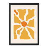Abstract Flower Wall Art, Minimalist Print, Geometric Floral Decor, Modern Home Art, Trendy Artwork, Orange Botanical Art Print - Tawshia