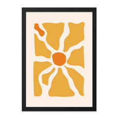 Abstract Flower Wall Art, Minimalist Print, Geometric Floral Decor, Modern Home Art, Trendy Artwork, Orange Botanical Art Print - Tawshia