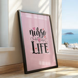 Pink Nurse Life Heartbeat Art Decor Product