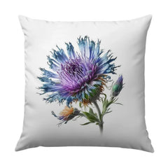 Floral Pillow, Thistle Pillow, Blue and Purple Flower Pillow, Botanical Throw Pillow, Accent Pillow, Decorative Pillow, Home Decor - Tawshia