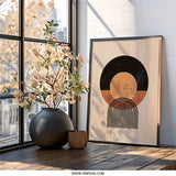 Modern Geometric Wall Art, Abstract Circle Print, Minimalist Artwork, Home Decor, Contemporary Design - Tawshia
