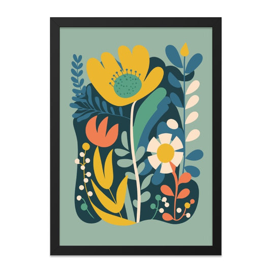Floral Wall Art, Botanical Print, Colorful Flower Art, Modern Home Decor, Scandinavian Style Art, Living Room Art, Trendy Flower Print - Tawshia