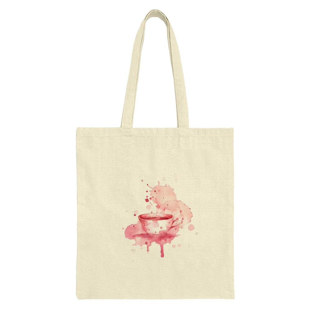 Watercolor Teacup Tote Bag, Coffee Lover Gift, Artistic Design Bag, Aesthetic Tote Bag, Cute Carryall, Reusable Shopping Bag - Tawshia
