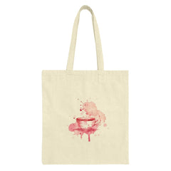 Watercolor Teacup Tote Bag, Coffee Lover Gift, Artistic Design Bag, Aesthetic Tote Bag, Cute Carryall, Reusable Shopping Bag - Tawshia