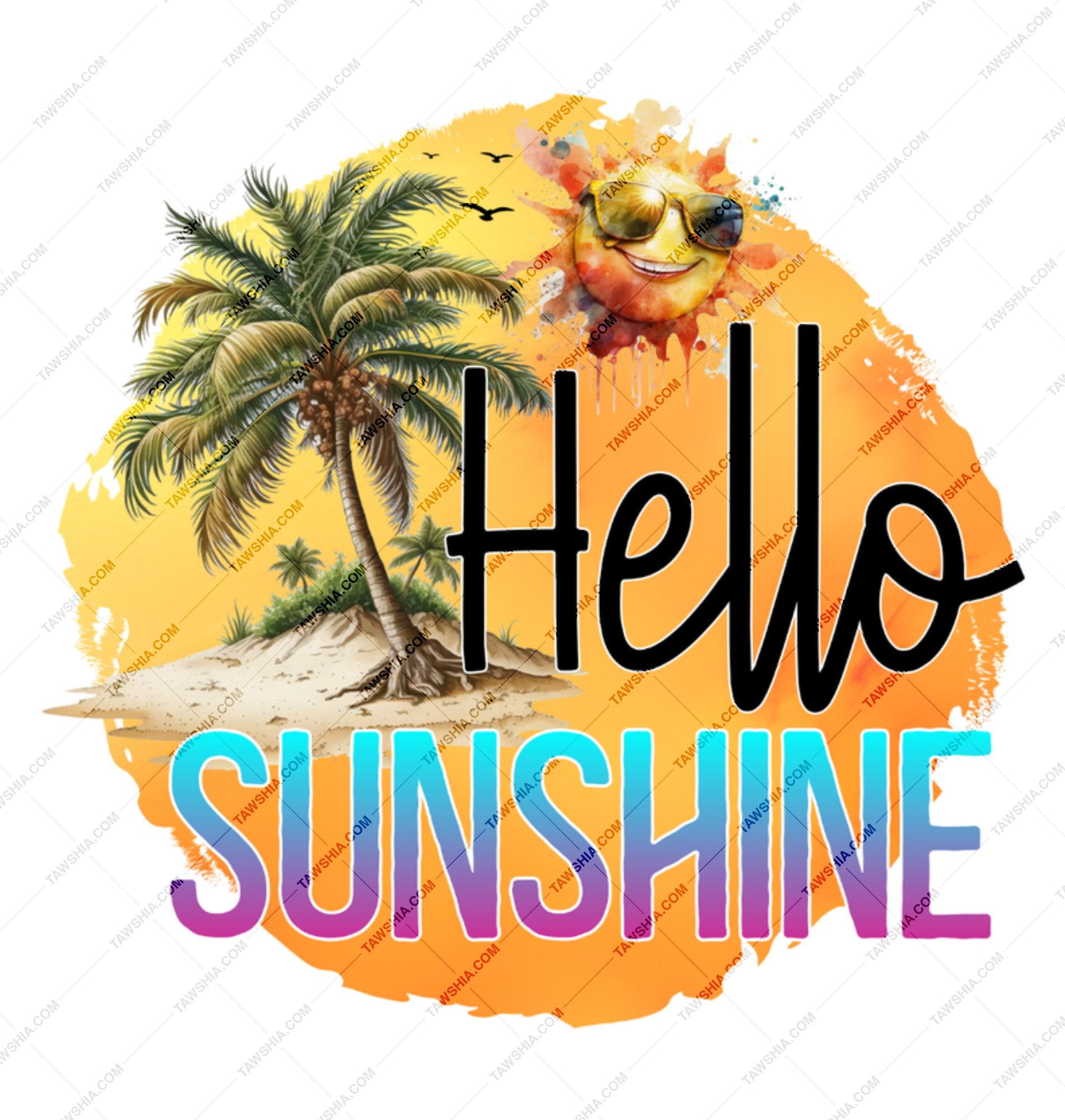 Hello Sunshine Palm Tree Art product