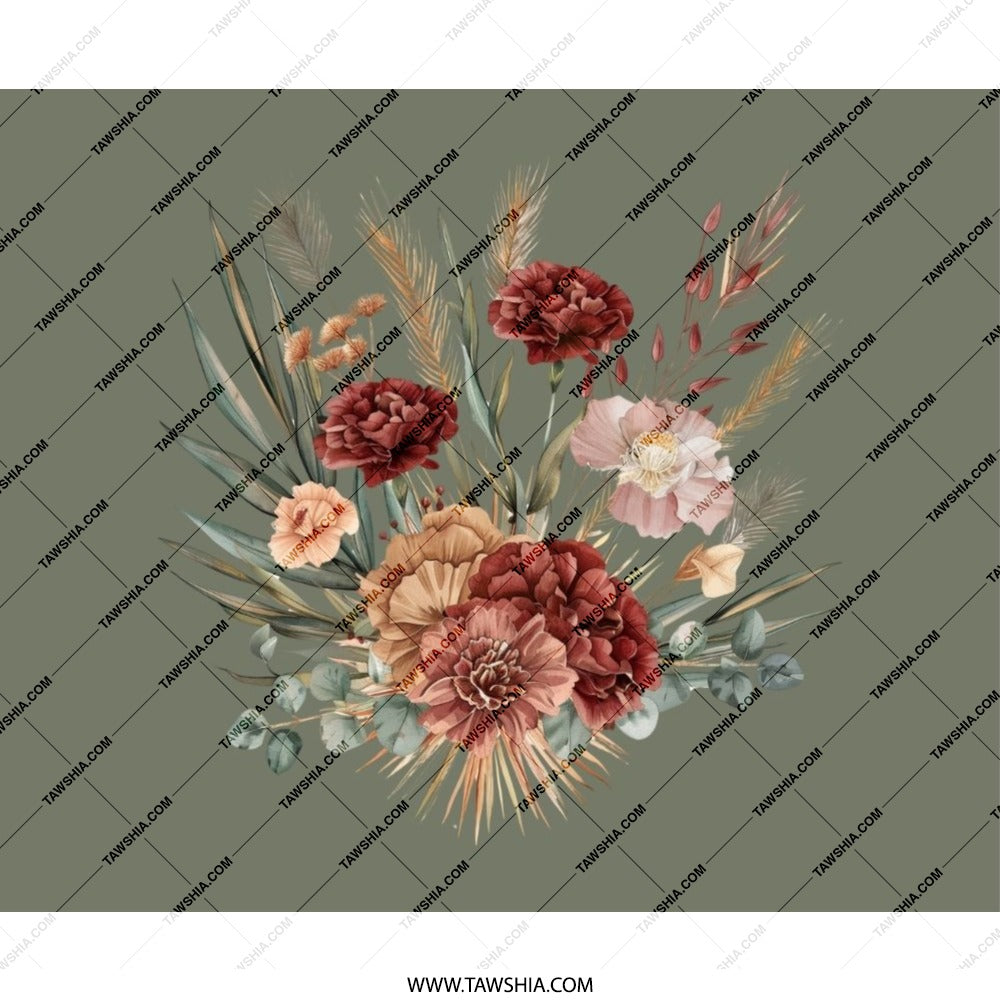Floral Mouse Pad, Botanical Mousepad, Autumn Flowers, Office Decor, Computer Accessory, Boho Desk Mat, Fall Bloom, Elegant Gift - Tawshia