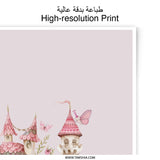Pink Castle Photographic Prints, Fantasy Art, Butterfly Decor, Fairytale Prints, Magical Kingdom, Girls Room Decor, Dreamy Aesthetic - Tawshia