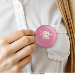 Cute Flower Pinback, Pink Floral Badge, Smiling Blossom Pin, Botanical Button, Floral Accessories, Kawaii Pin, Gift for Her, Unique Pinback - Tawshia