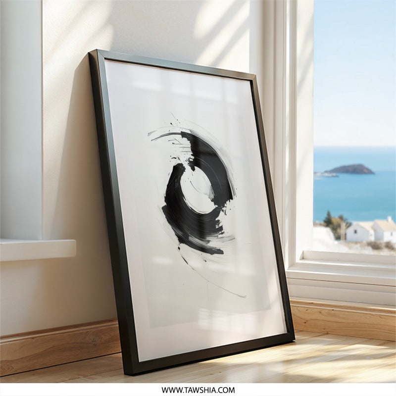 Abstract Ink Wall Art, Black and White Art Print, Minimalist Modern Art, Home Decor Painting, Contemporary Wall Decor - Tawshia