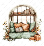 Cozy Reading Nook Mug, Fall Decor, Autumn Vibes, Pumpkin Spice, Book Lover Gift, Window Seat Mug, Literary Mug, Home Decor, Warm Drink Mug - Tawshia