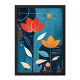 Floral Wall Art, Abstract Flowers Print, Botanical Art, Modern Wall Decor, Home Decor, Flower Illustration, Red Orange Floral Art - Tawshia