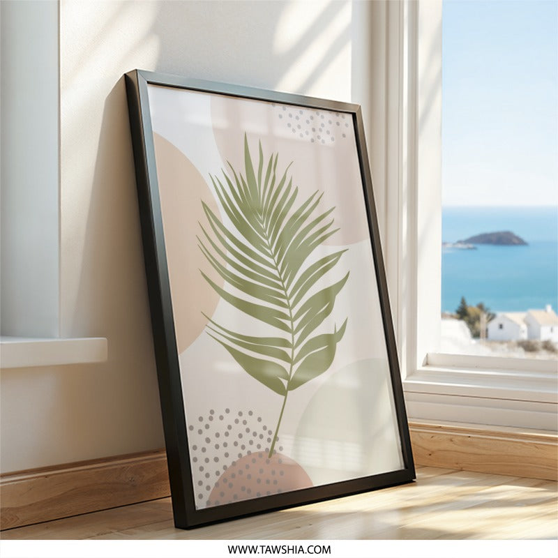Abstract Palm Leaf Wall Art, Botanical Print, Modern Art Print, Minimalist Decor, Home Decor Wall Art, Nature Inspired Wall Decor - Tawshia