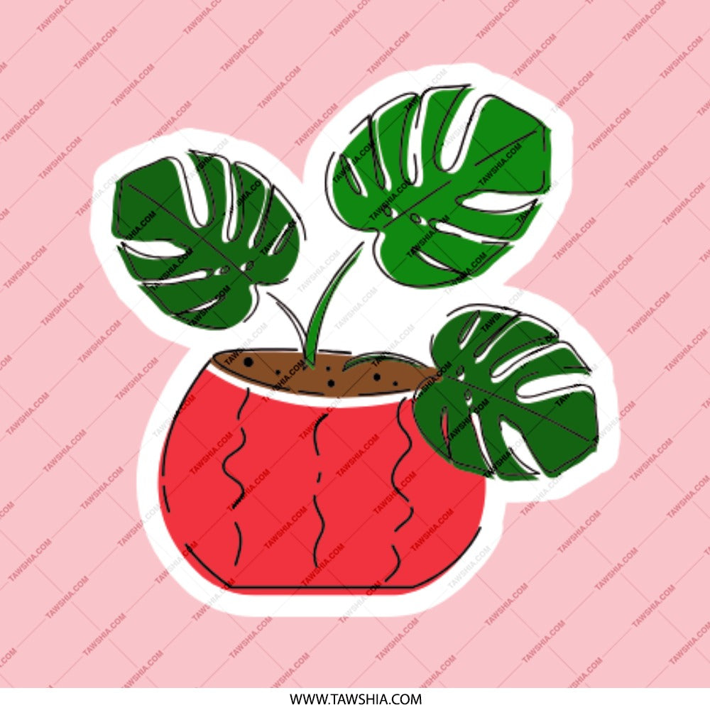 Monstera Pinback, Houseplant Lover Gift, Trendy Plant Pin, Potted Plant Badge, Tropical Leaf Jewelry, Indoor Plant Accessory, Cute Pins - Tawshia
