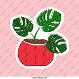 Monstera Pinback, Houseplant Lover Gift, Trendy Plant Pin, Potted Plant Badge, Tropical Leaf Jewelry, Indoor Plant Accessory, Cute Pins - Tawshia