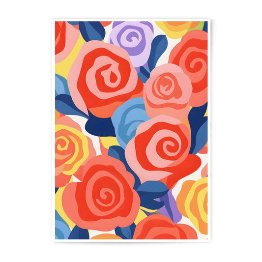 Floral Photographic Print, Colorful Roses Wall Art, Modern Flower Decor, Abstract Floral Print, Botanical Art Print, Home Decor - Tawshia