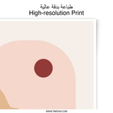 Abstract Landscape Photographic Print, Minimalist Boho Wall Art, Red Sun Mountain Scenery, Modern Home Decor, Printable Art - Tawshia