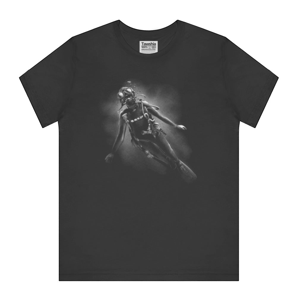 Scuba Diver Image on Black Background T-Shirt product