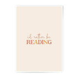 Reading Photographic Print, Book Lover Gift, Bookworm Decor, Literary Art Print, I'd Rather Be Reading Wall Art, Minimalist Home Decor - Tawshia