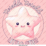 Twinkle Star Pinback Button, Cute Star Button, Kawaii Star Button, Baby Shower Favor Button, Pink Star Button, Starry Night Button - Tawshia