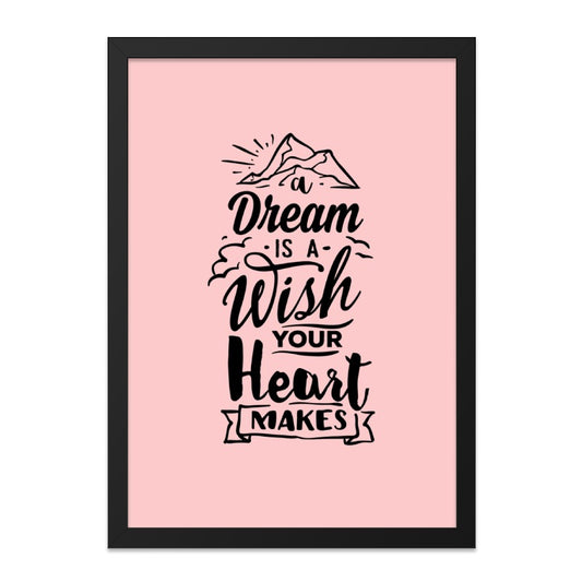 Dream Wish Heart Wall Art, Inspirational Wall Decor, Motivational Quote Print, Positive Affirmation Art, Home Office Decor - Tawshia