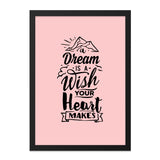 Dream Wish Heart Wall Art, Inspirational Wall Decor, Motivational Quote Print, Positive Affirmation Art, Home Office Decor - Tawshia