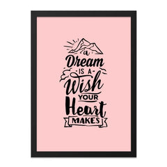 Dream Wish Heart Wall Art, Inspirational Wall Decor, Motivational Quote Print, Positive Affirmation Art, Home Office Decor - Tawshia