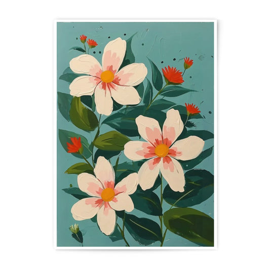 Floral Photographic Print, White Flower Art, Botanical Wall Decor, Colorful Flower Print, Spring Flowers, Floral Home Decor - Tawshia