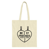Best Friends Tote Bag, Matching Heart Necklace, BFF Gift, Friendship Bag, Gift for Her, Cute Tote, Bestie Present, Stylish Tote Bag - Tawshia