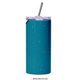 Smiley Face Tumbler, Retro Flower Tumbler, Positive Vibes, Cute Tumbler, Trendy Tumbler, Gift for Her, Stainless Steel Tumbler, Blue Tumbler - Tawshia