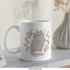 Cute Chubby Unicorn Cat Design Coffee Mug product