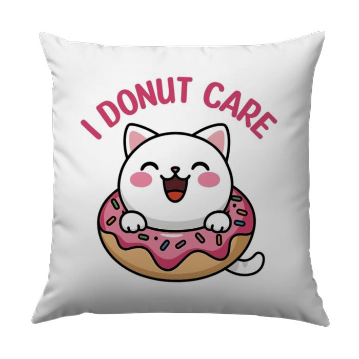 Donut Cat Pillow, Funny Cat Pillow, Cute Animal Pillow, Kawaii Throw Pillow, Home Decor, Gift for Cat Lovers, Playful Design Pillow - Tawshia