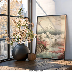 Mount Fuji Wall Art, Japanese Landscape Print, Asian Mountain Art, Scenic Home Decor, Serene Painting, Nature Inspired Wall Decor - Tawshia