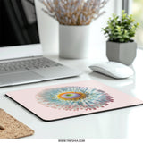 Floral Mouse Pad, Pastel Flower Mousepad, Botanical Desk Decor, Daisy Mouse Pad, Modern Office Decor, Cute Mouse Mat, Gift for Her - Tawshia