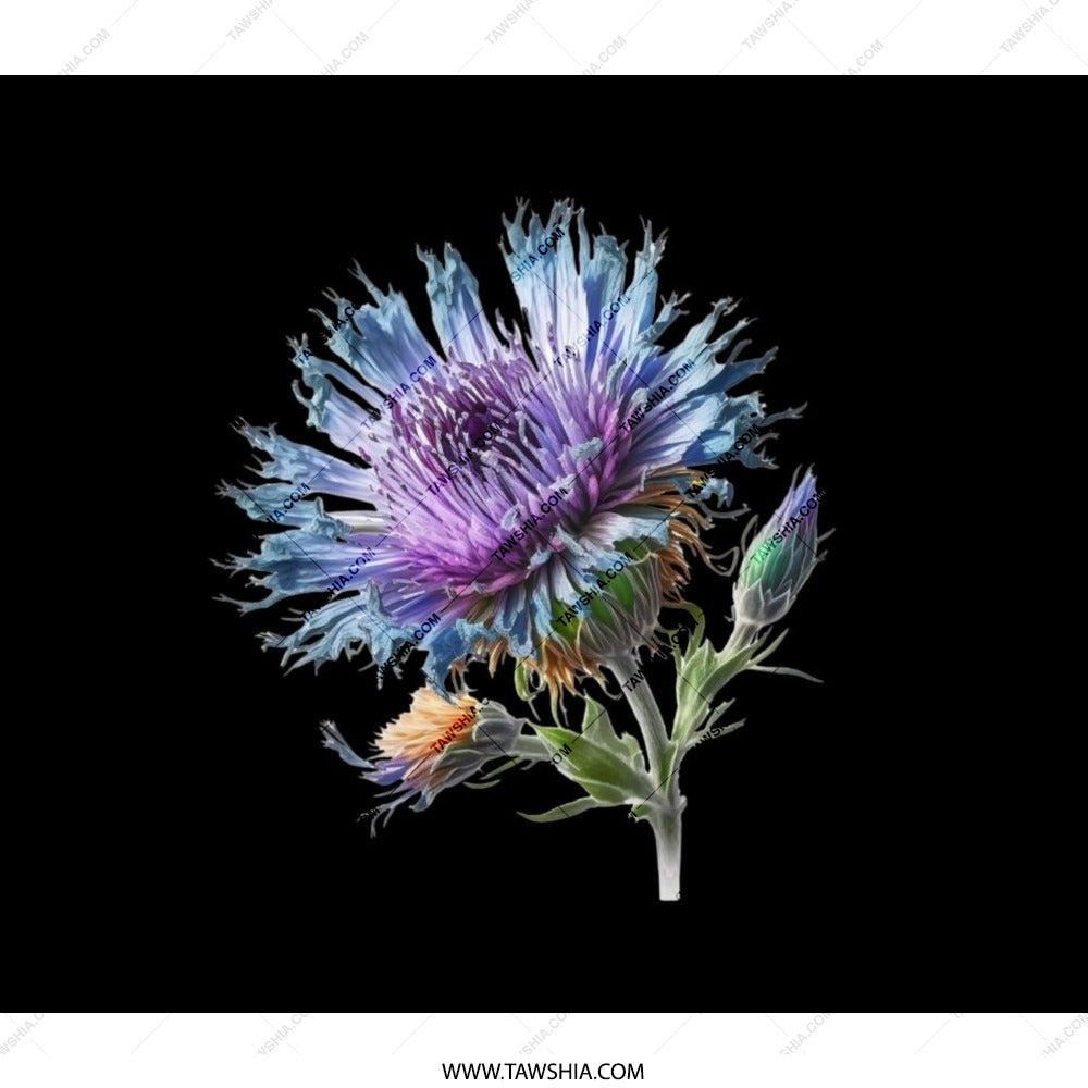 Thistle Flower Backpack, Floral Backpack, Botanical Art Backpack, Purple Flower Backpack, Nature Lover Gift, Unique Backpack - Tawshia