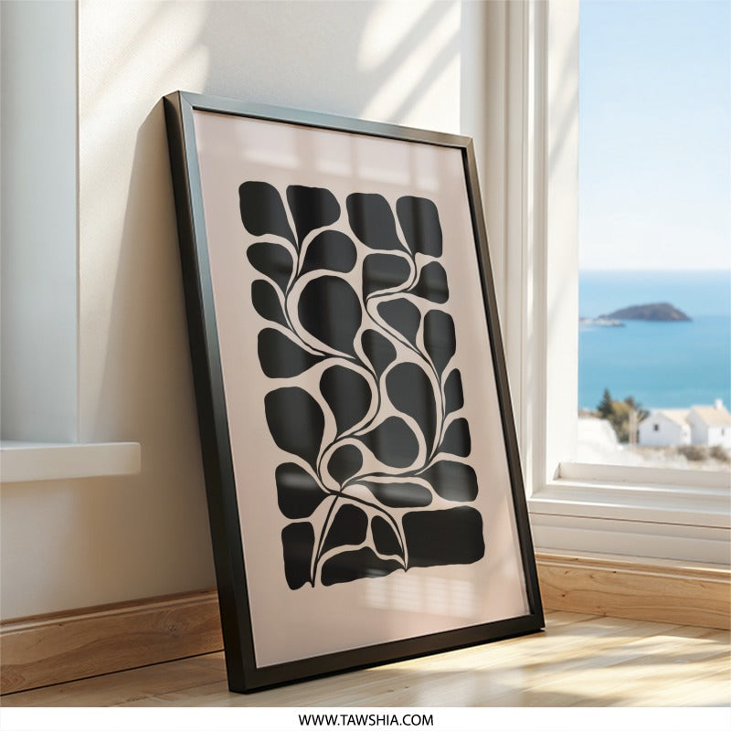 Abstract Wall Art, Modern Art Print, Minimalist Art, Black and Beige Wall Decor, Home Decor Wall Art, Contemporary Art Print - Tawshia