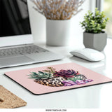 Succulent Mouse Pad, Crystal Decor, Potted Plant Art, Office Desk Accessories, Cute Computer Mat, Trendy Workspace Gift, Succulent Lover - Tawshia