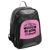 Not Sisters By Blood Backpack, Best Friends Gift, Sister in Law, Friendship Quote Backpack, Gift for Her, Heart Backpack, Pink Backpack - Tawshia