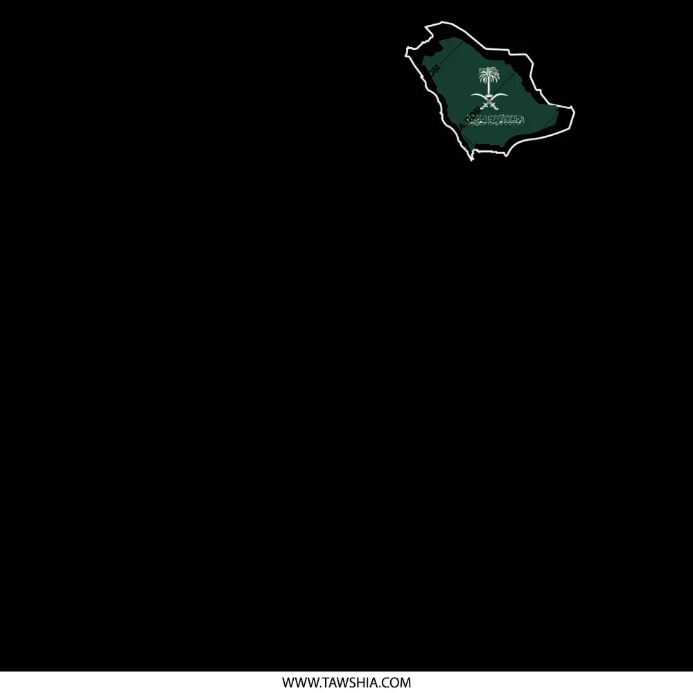 Saudi Arabia Map with Emblem Design product type