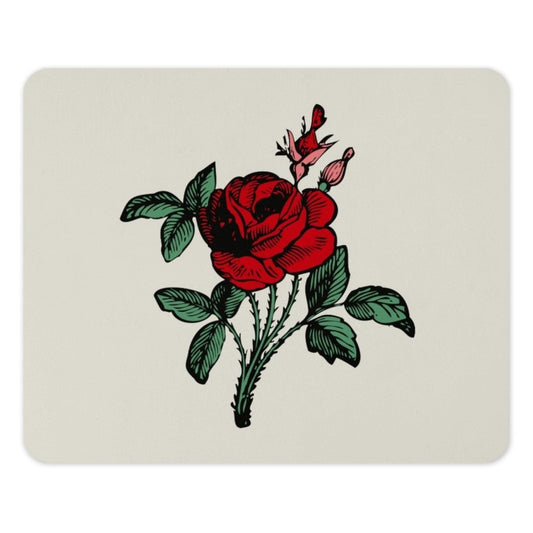 Red Rose Mouse Pad, Floral Mousepad, Botanical Desk Decor, Elegant Flower Gift, Office Accessories, Computer Accessory - Tawshia