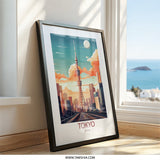 Tokyo Japan Wall Art, Cityscape Print, Tower Art, Travel Poster, Urban Decor, Modern Art, Japan Art Print, Unique Gift Idea, Home Decoration - Tawshia