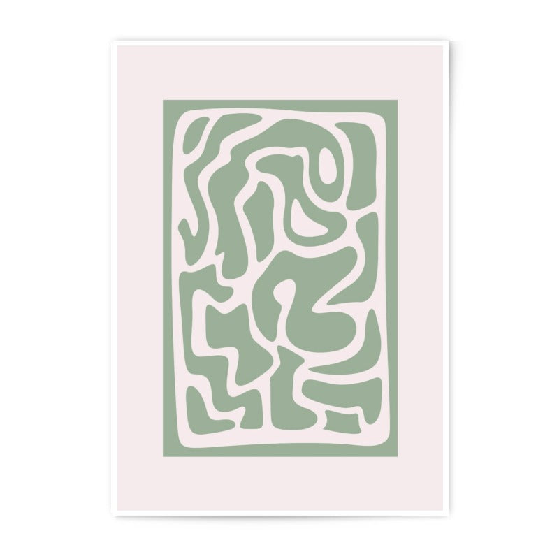 Abstract Photographic Print, Sage Green Wall Art, Modern Home Decor, Minimalist Art Print, Organic Shape Print, Aesthetic Room Decor - Tawshia